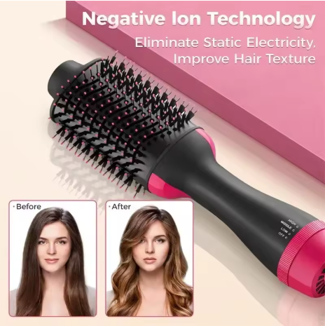 2-in-1 hair dryer and volumizing brush for blowouts at home