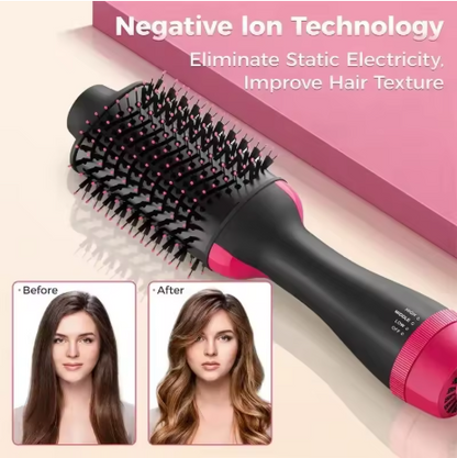 2-in-1 hair dryer and volumizing brush for blowouts at home
