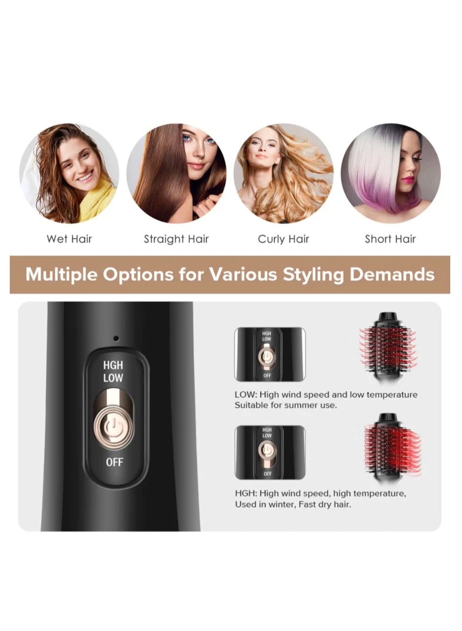 Professional blow dryer and round brush for all hair types