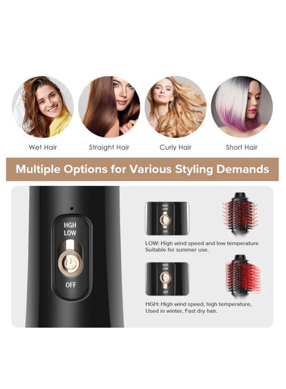 Professional blow dryer and round brush for all hair types