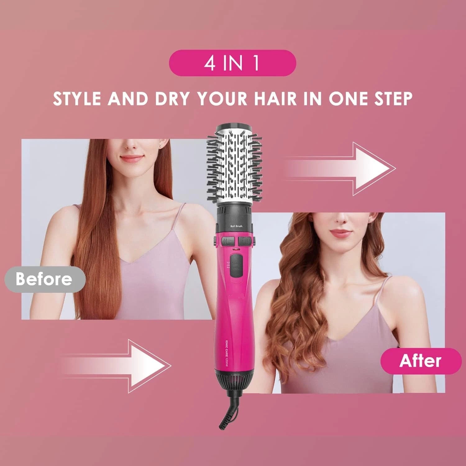 Quick-drying hair styler for soft curls and straight looks